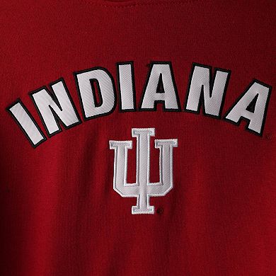 Women's Crimson Indiana Hoosiers Arch & Logo 1 Pullover Hoodie