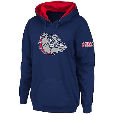 Women's Navy Gonzaga Bulldogs Team Big Logo Pullover Hoodie