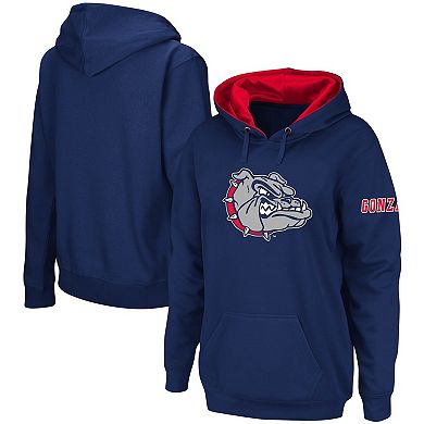 Women's Navy Gonzaga Bulldogs Team Big Logo Pullover Hoodie