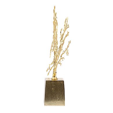 Gold Finish Tree Table Decor