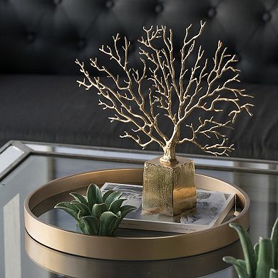 Gold Finish Tree Table Decor