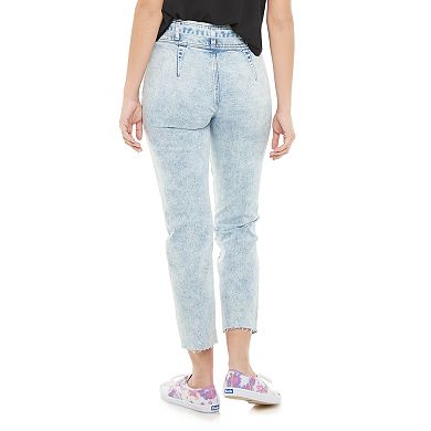 Juniors' SO® Belted Yoke High Rise Mom Jeans