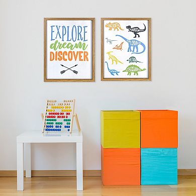 New View Gifts & Accessories Dinosaur and Explore Wall Art 2-Piece Set