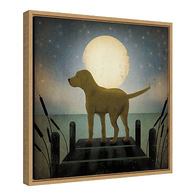 Amanti Art Moonrise Yellow Dog Framed Canvas Print