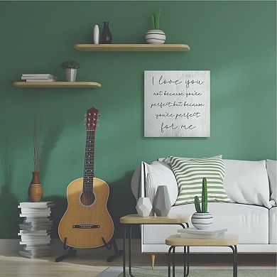 Stupell Home Decor Love's Not Perfect Canvas Wall Art