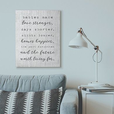 Stupell Home Decor "Babies Make Love Stronger" Canvas Wall Art