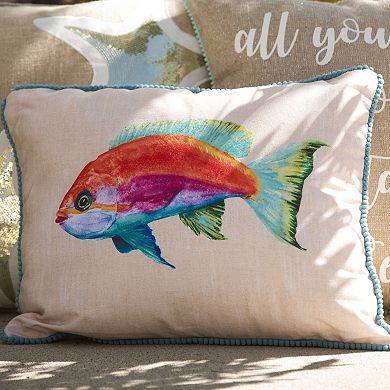 Rainbow Fish Throw Pillow