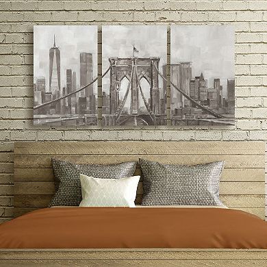 Stupell Home Decor Panoramic New York City Canvas Wall Art 3-piece Set