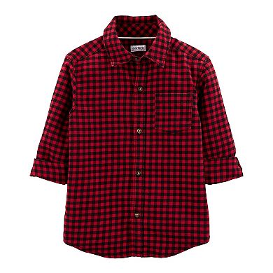Toddler Boys Carter's Plaid Twill Button-Front Shirt