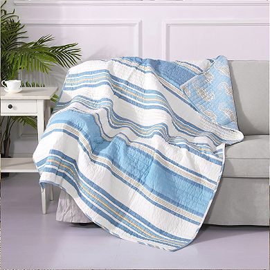 Levtex Blue Maui Quilted Throw