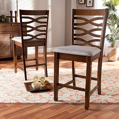 Baxton Studio Lanier Counter Stool 2-Piece Set