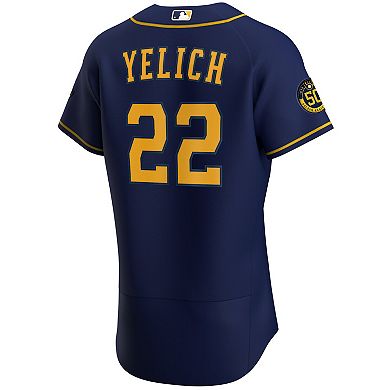 Men's Nike Christian Yelich Navy Milwaukee Brewers Alternate 2020 Authentic Player Jersey