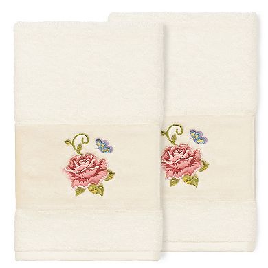 Linum Home Textiles Turkish Cotton Rebecca 2-piece Embellished Hand Towel Set