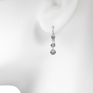 LC Lauren Conrad Cubic Zirconia & Heart Nickel Free Drop Earrings