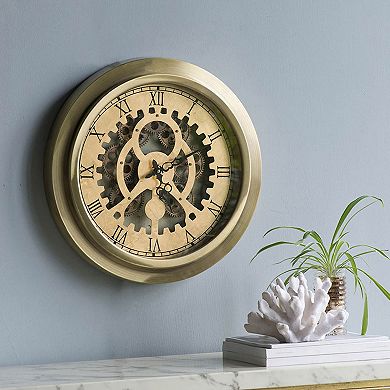 Ignacio Gold Finish Round Wall Clock