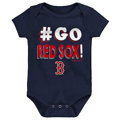 Infant Navy/Red/Gray Boston Red Sox Born To Win 3-Pack Bodysuit Set