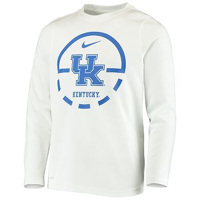 Youth Nike White Kentucky Wildcats Basketball Legend Performance Long Sleeve T-Shirt