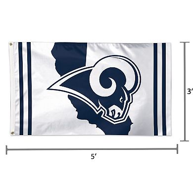 WinCraft Los Angeles Rams 3' x 5' Deluxe State Shape Design Single-Sided Flag