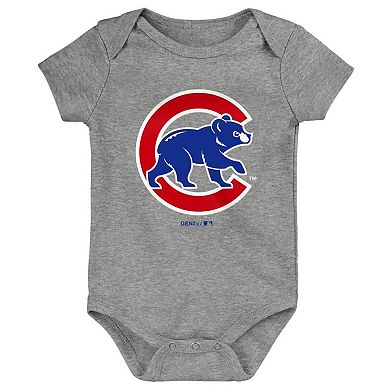 Infant Royal/Red/Gray Chicago Cubs Born To Win 3-Pack Bodysuit Set