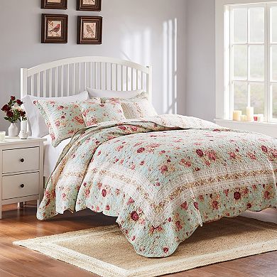 Greenland Home Fashions Antique Rose Quilt and Sham Set