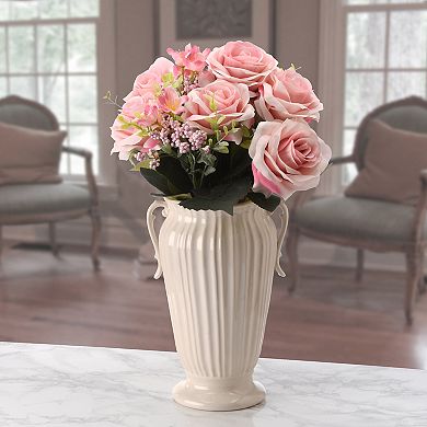 National Tree Company 19-in. Artificial Pink Rose Bundle