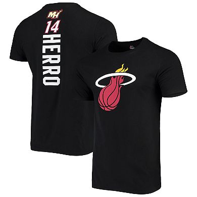 Men's Fanatics Branded Tyler Herro Black Miami Heat Playmaker Name & Number Logo T-Shirt