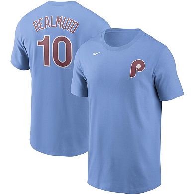 Men's Nike JT Realmuto Light Blue Philadelphia Phillies Name & Number T-Shirt