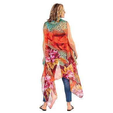 Women's Le Moda Chiffon Pleated Kimono