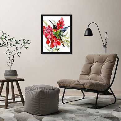 Americanflat Hummingbird Flowers Wall Art