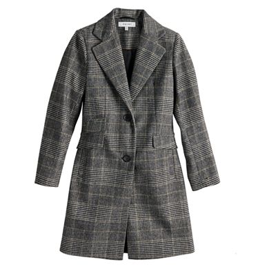 Women's Nine West Single-Breasted Wool Blend Coat