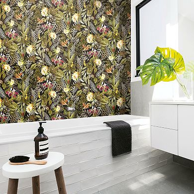 RoomMates Tropical Flowers Peel & Stick Wallpaper