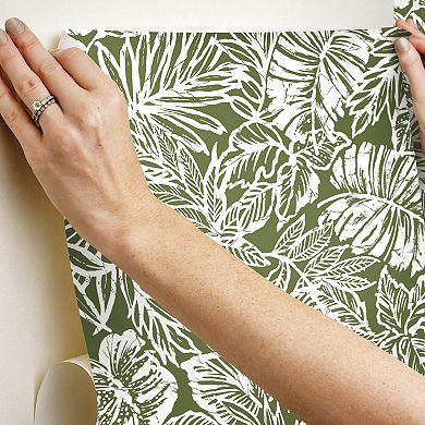 RoomMates Batik Tropical Leaf Peel & Stick Wallpaper