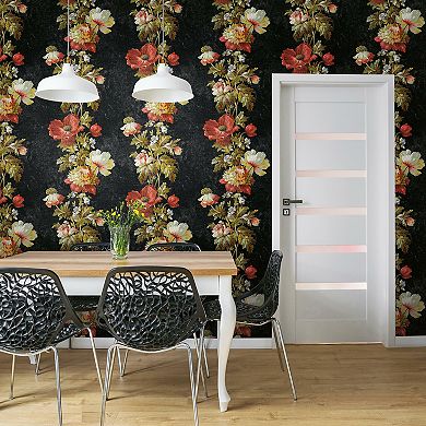 RoomMates Vintage Floral Stripe Peel & Stick Wallpaper