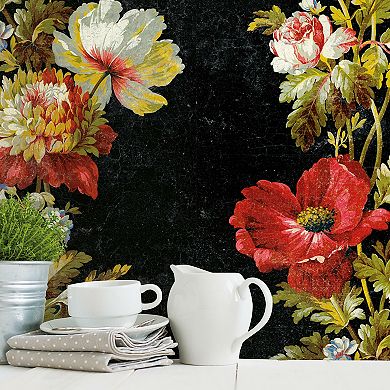 RoomMates Vintage Floral Stripe Peel & Stick Wallpaper