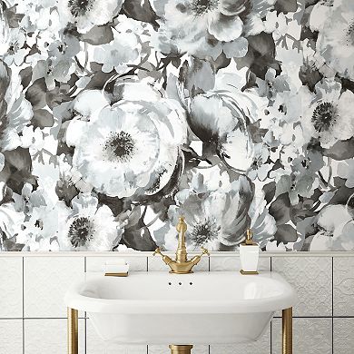 RoomMates Watercolor Floral Peel & Stick Wallpaper