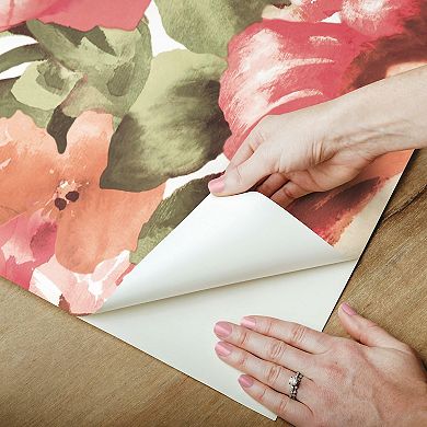 RoomMates Watercolor Floral Peel & Stick Wallpaper