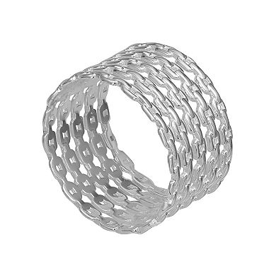 PRIMROSE Sterling Silver 5-Row Link Ring