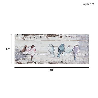 Madison Park Perched Birds Plank Wall Art