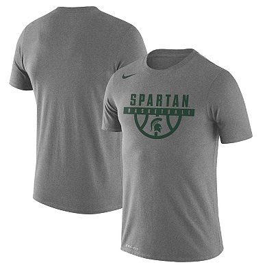 Men's Nike Gray Michigan State Spartans Basketball Drop Legend Performance T-Shirt