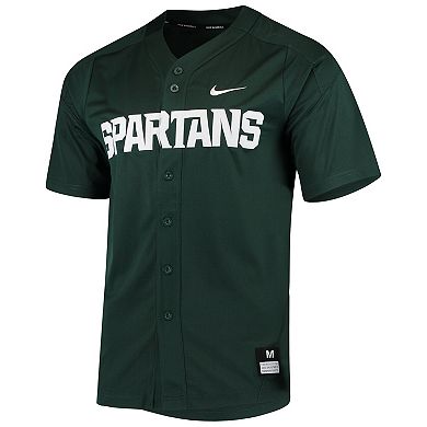 Men's Nike Green Michigan State Spartans Vapor Untouchable Elite Full-Button Replica Baseball Jersey