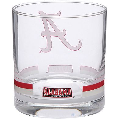 Alabama Crimson Tide Banded Rocks Glass