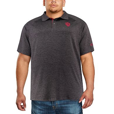 Men's Colosseum Black Indiana Hoosiers Big & Tall Down Swing Polo