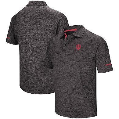 Men's Colosseum Black Indiana Hoosiers Big & Tall Down Swing Polo