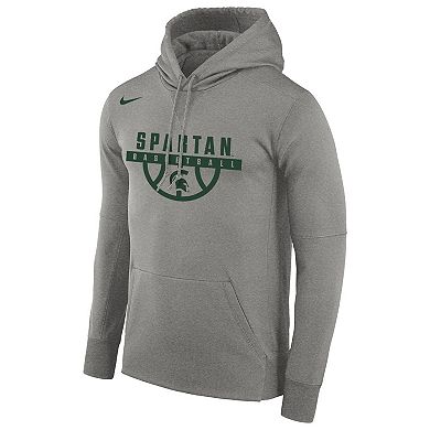 Men's Nike Gray Michigan State Spartans Basketball Drop Circuit Performance Pullover Hoodie