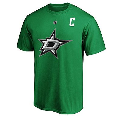 Men's Fanatics Branded Jamie Benn Kelly Green Dallas Stars Authentic Stack Name & Number T-Shirt