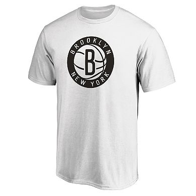 Men's Fanatics Branded White Brooklyn Nets Primary Team Logo T-Shirt