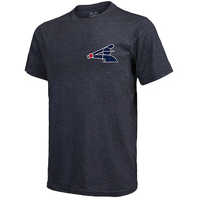 Men's Majestic Threads Navy Chicago White Sox Throwback Logo Tri-Blend T-Shirt