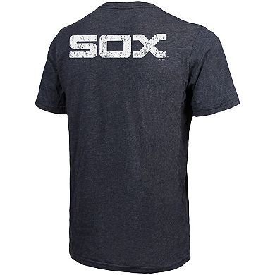 Men's Majestic Threads Navy Chicago White Sox Throwback Logo Tri-Blend T-Shirt