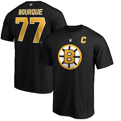 Men's Fanatics Branded Ray Bourque Black Boston Bruins Authentic Stack Retired Player Name & Number T-Shirt