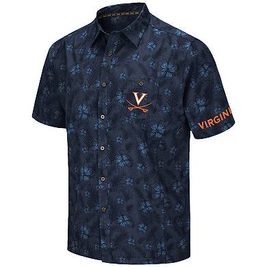 Men's Colosseum Navy Virginia Cavaliers Molokai Camp Button-Up Shirt